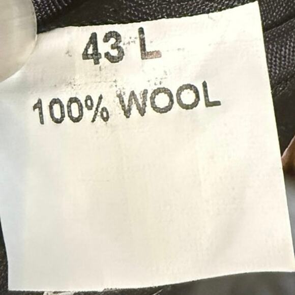 Jos. A. Bank 43L men’s charcoal suit jacket blazer 100% wool 2-button front - Picture 6 of 8